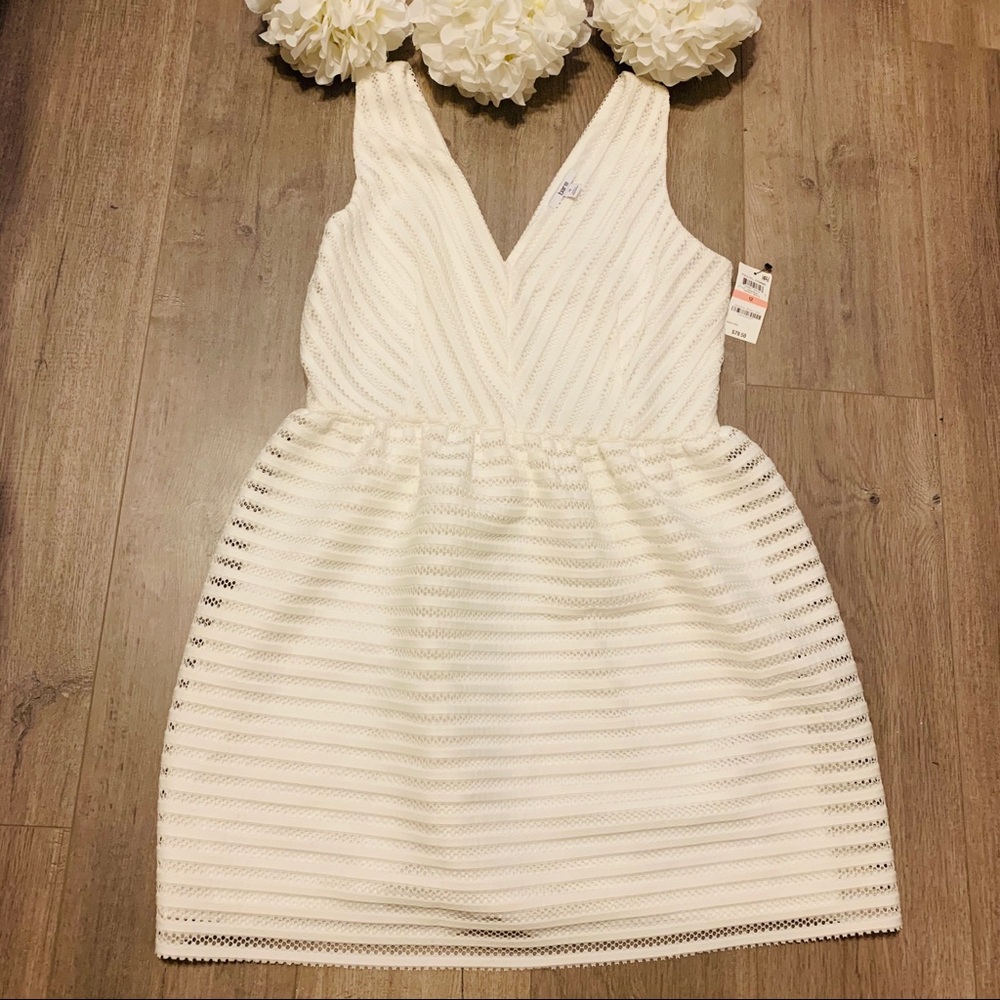 NWT - Bar III Fit & Flare Eyelit Mini Dress